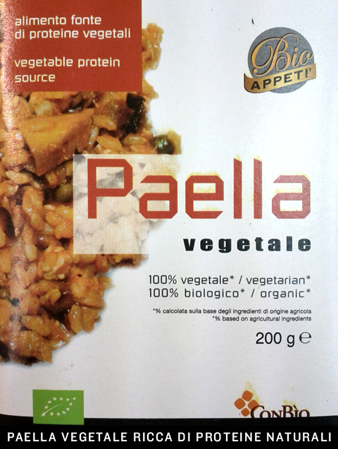 Paella vegetale con proteine vegetali per body building